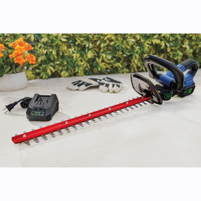 Bundle and Save Pack: Powr-Kraft 20V Hedge Trimmer  with 4.0Ah Lithium-Ion Battery & Charger by Montgomery Ward, , large