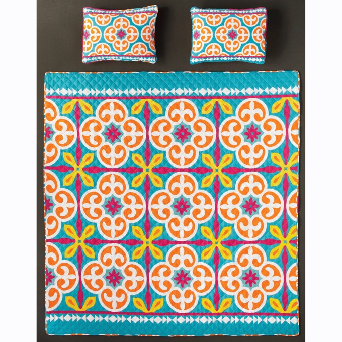 Boho Floral Quilt Set, , large