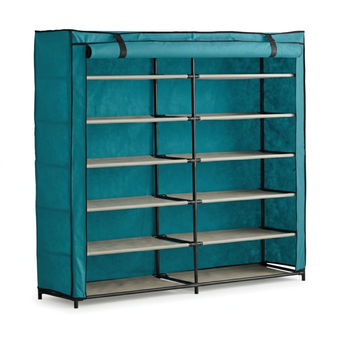 6-Layer Fabric Double Shoe Storage Organizer, , large