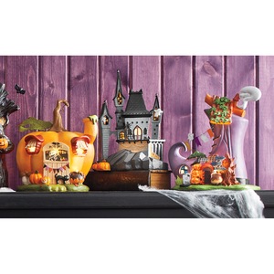 Lit Halloween Village Buildings - Buy All and Save, , large