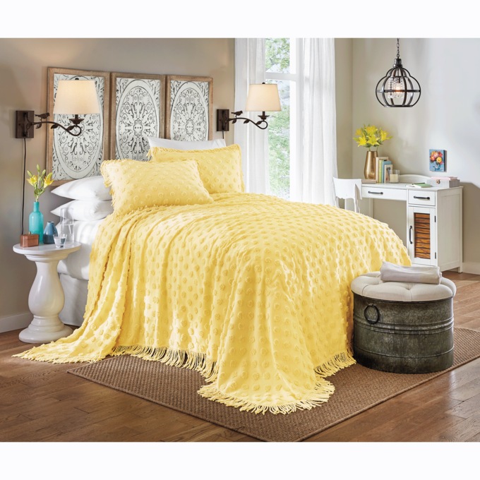 Chenille Dot Bedspread, , large