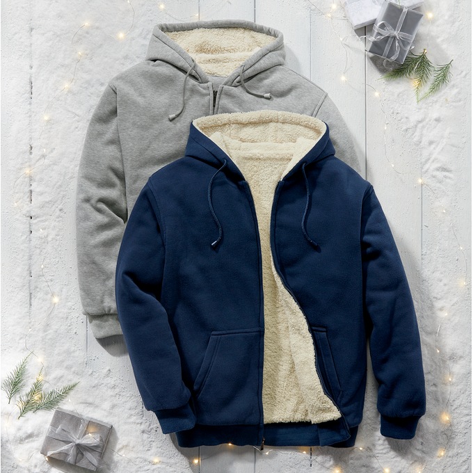 Fleece-Lined Hoodie, , large