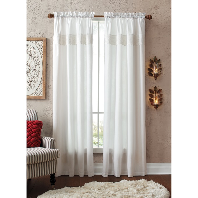 Scalloped Eyelet Cotton Panel, , large