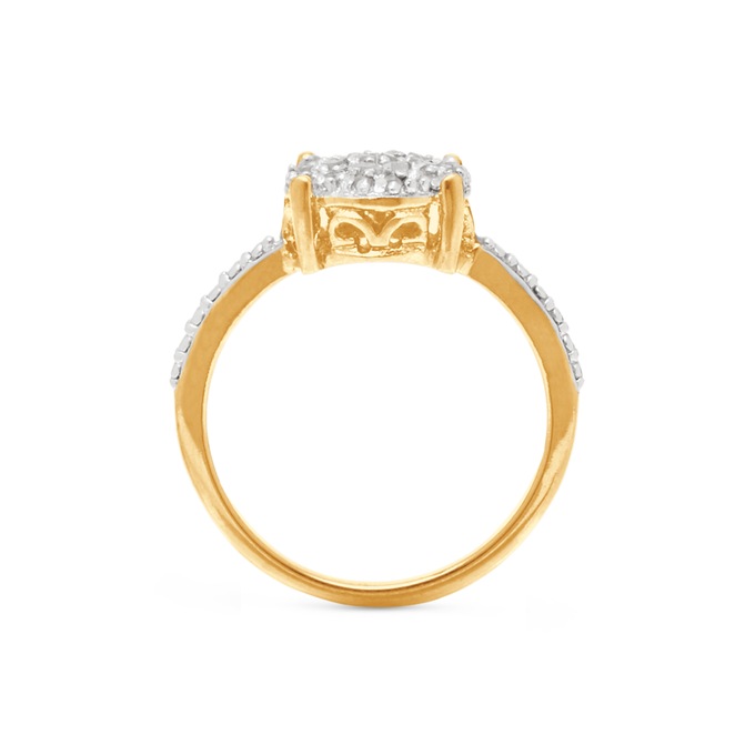 Diamond Round Cluster Ring, , large
