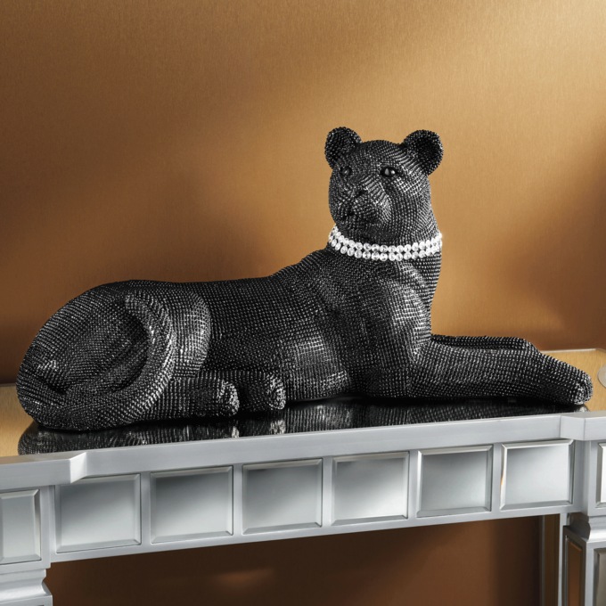 Lounging Glam Panther, Black, large