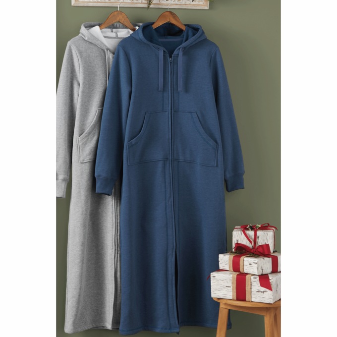Hooded Lounger, Heather Blue, large