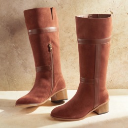 Midnight Velvet Faux-Suede Riding Boot, , large