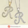 Personalized Initial Diamond Pendant, , large