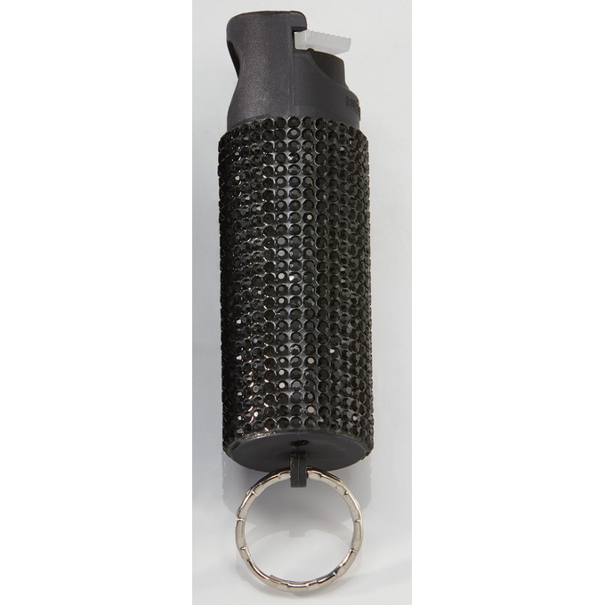 Rhinestone Pepper Spray Keychain with 16-Ft. Range and UV Dye by Guard Dog Security, Black, large