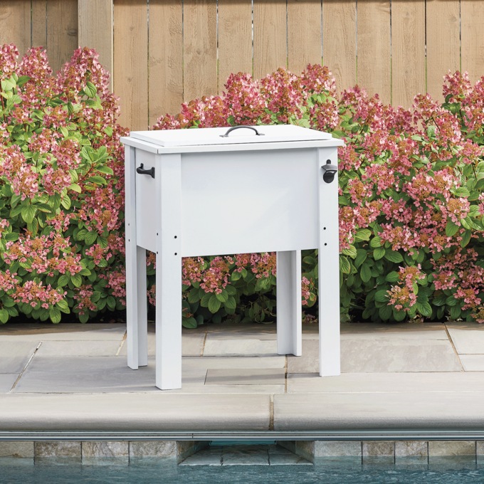 Lift-Top Patio Cooler, White, large