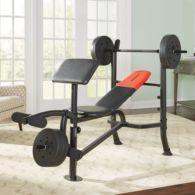 Weider 15963 pro 265 online bench with weight set
