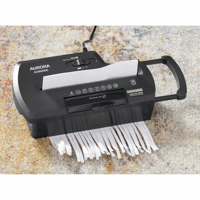 Aurora Mini 8-Sheet Paper Shredder without Basket, , large