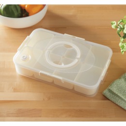 Divided Container with Lid &amp; Handle, , large