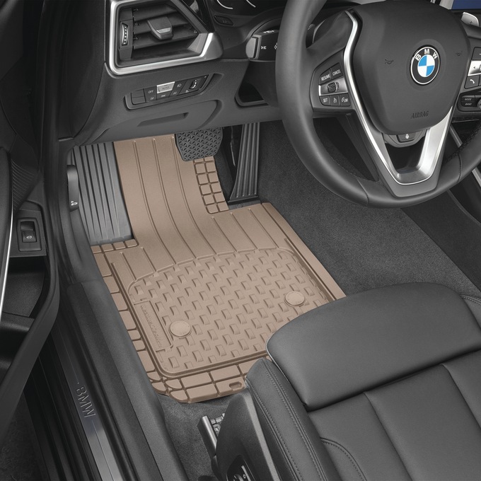 WeatherTech 4-Piece Trim-to-Fit Car Floor Mats, All-Weather, Tan, large