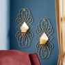 Set of 2 Golden Scroll Sconces, , large