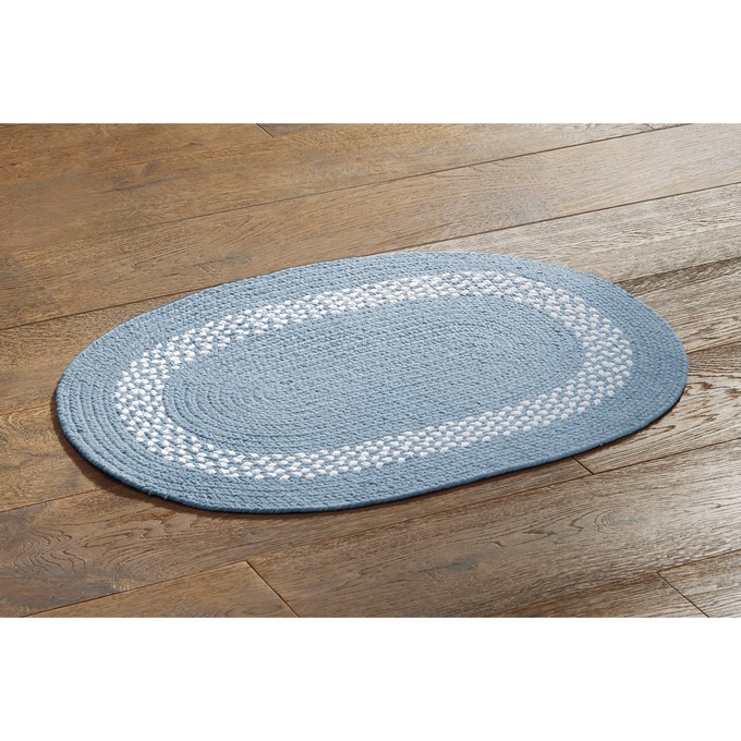 Classic Braided Mat - 20" x 30", Blue, large