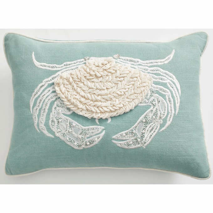 Coastal Crab Accent Pillow, , large