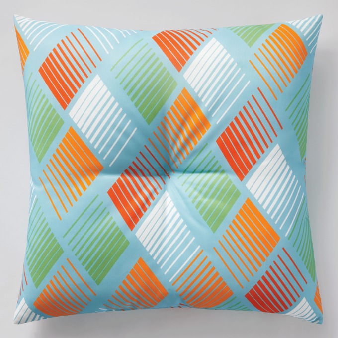 Button-Tufted Outdoor Pillow, , large