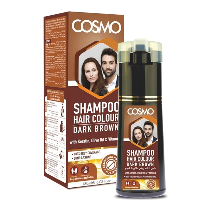 Cosmo Hair Colour Shampoo, Dark Brown, large