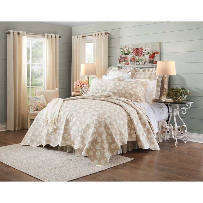 Antique Floral Oversized Quilt, , large