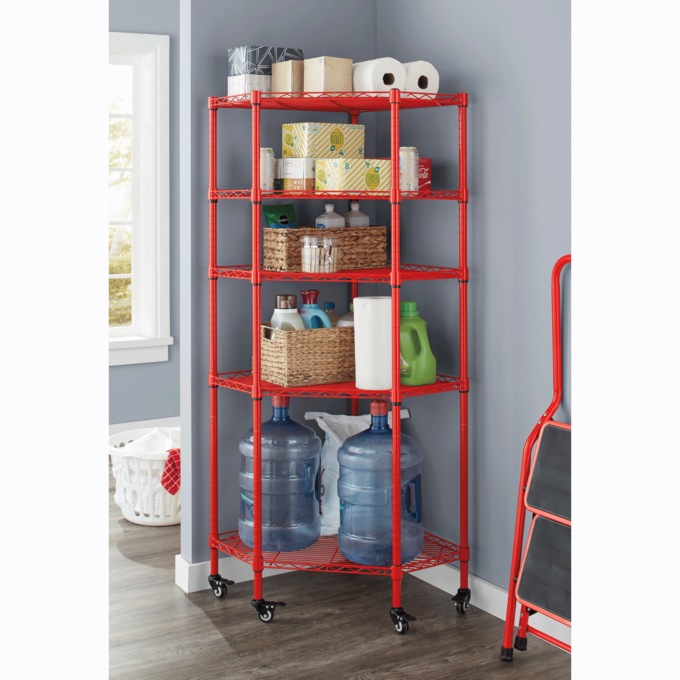5-Tier Corner Shelf, Delicious Red, large