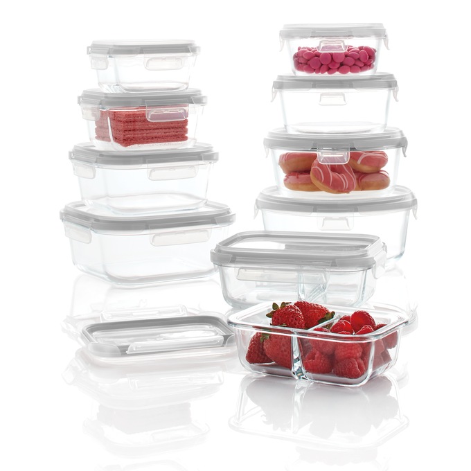 20-Piece Glass Food Storage Container Set, , large