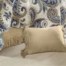 Fringed Burlap Bedskirt and Pillow, , large