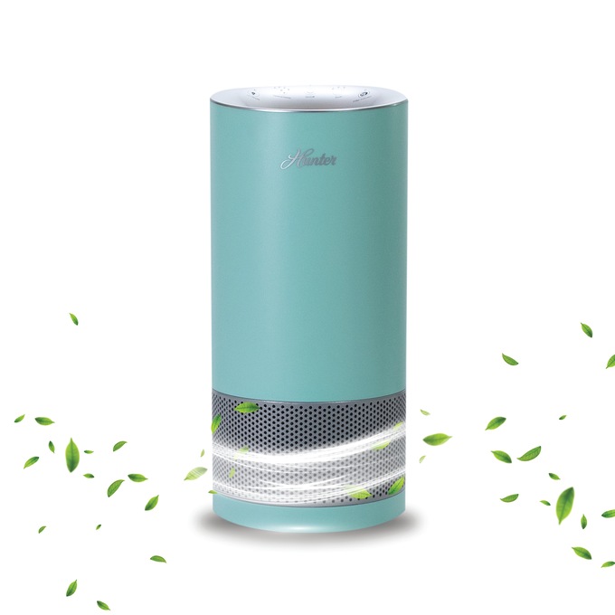 Hunter HP450 HEPA/UVC Tower Air Purifier, Aqua Silver, large