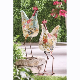 Floral Rooster Statue, , large