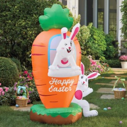 Easter Bunnies and Carrot Inflatable, , large