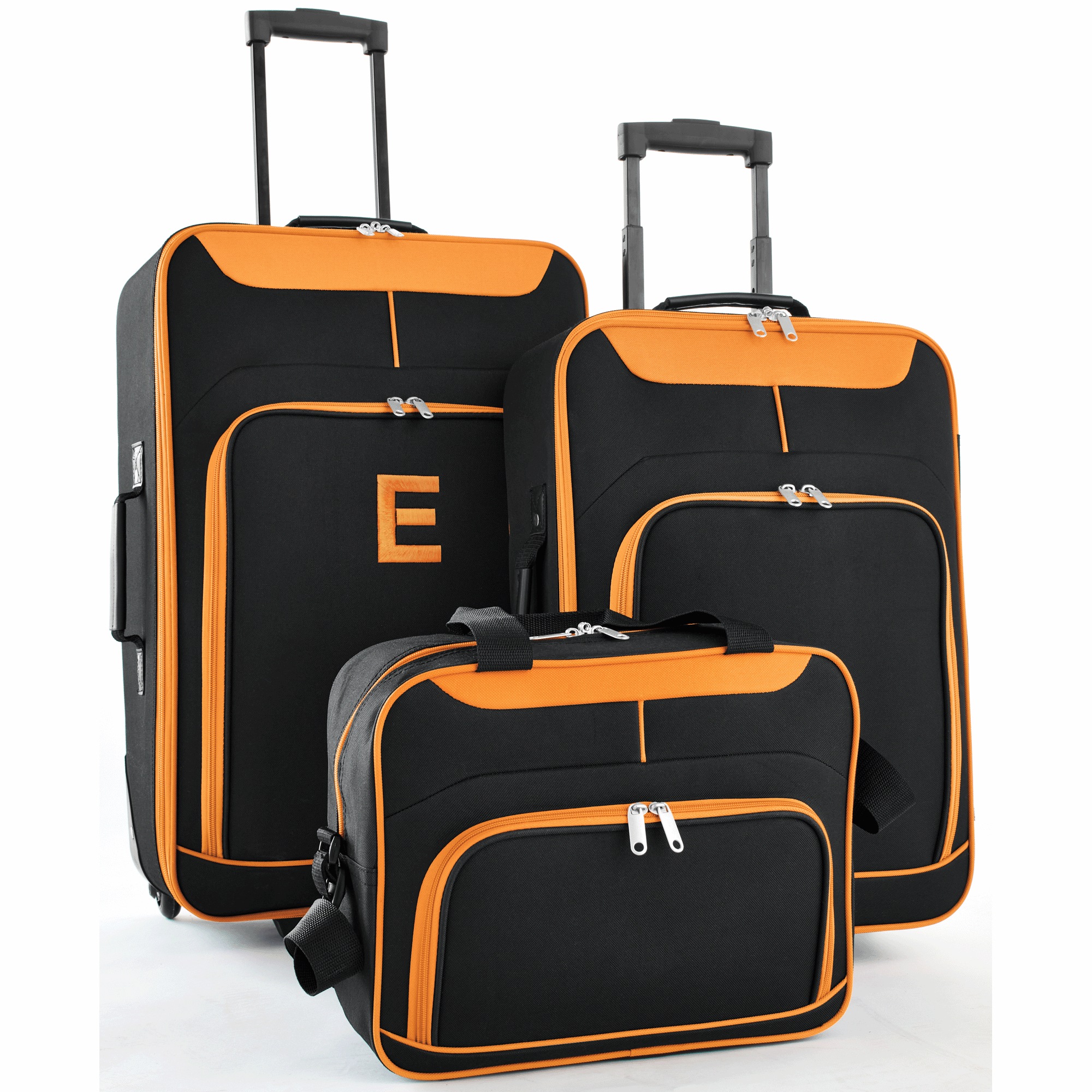 3-Piece Soft-Sided Luggage Set, Burnt Orange, large