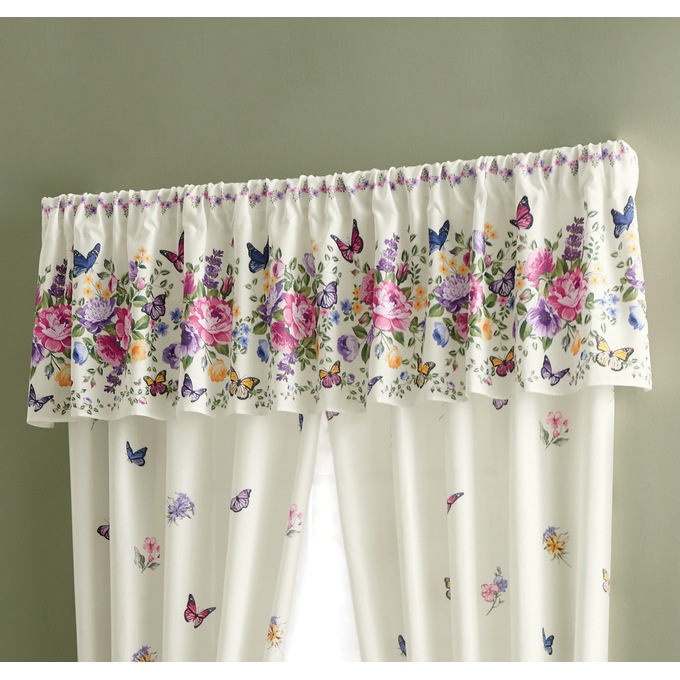 Butterfly Floral Valance, , large