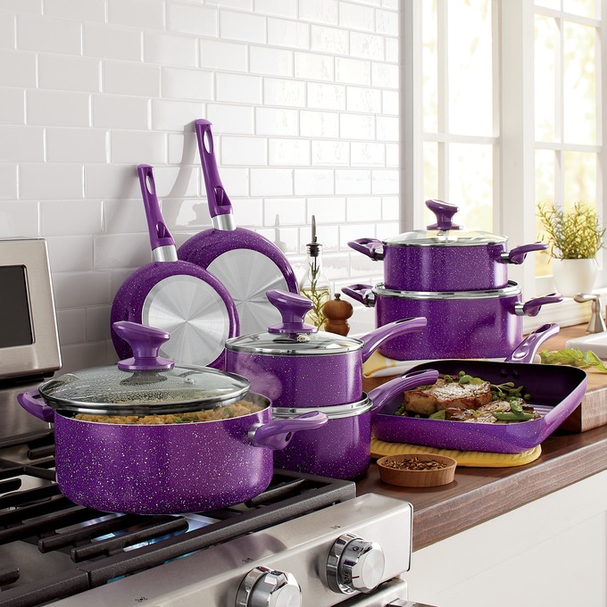 13-Piece Granite Aluminum Cookware Set, , large