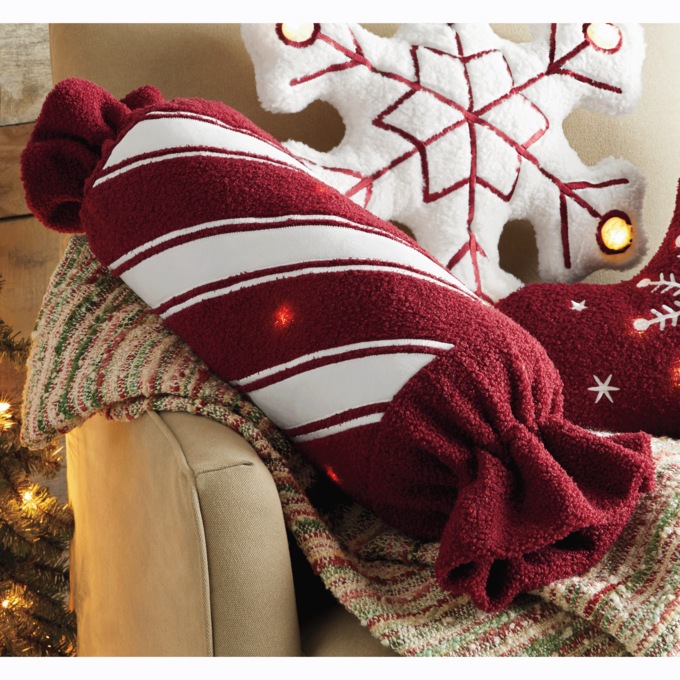 Shaped Lit Christmas Pillow, , large