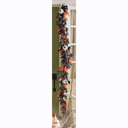 Lit Halloween Floral Garland, , large