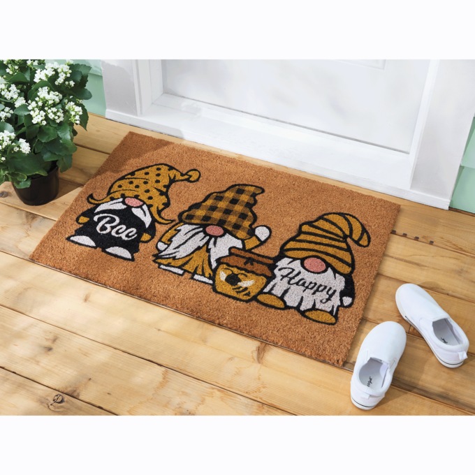 Gnomes and Honey Coir Mat, , large