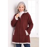 Women's Microfleece Zip-Front Coat with Faux-Sherpa Lining and Hood, , large