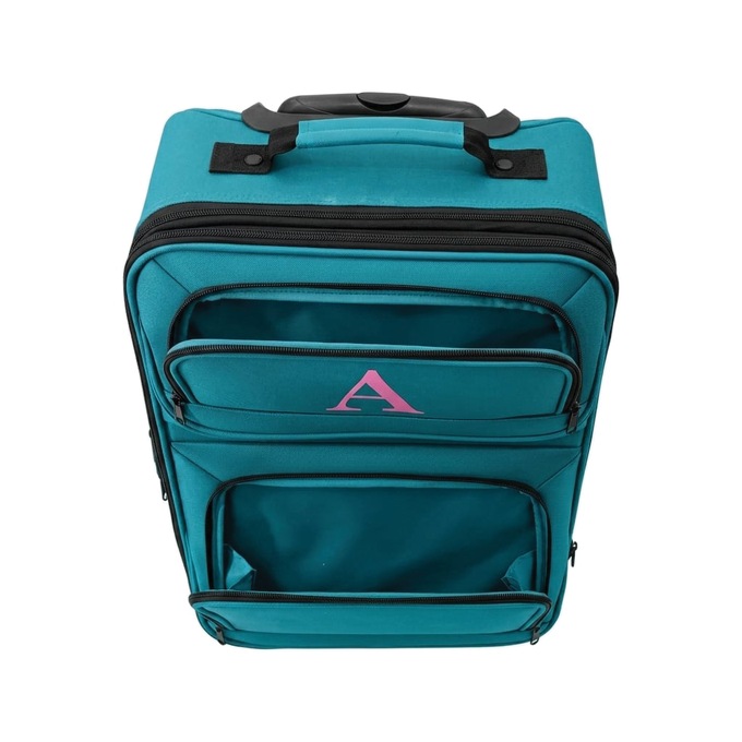 Montgomery Ward Personalized 3-Piece Soft-Sided Carry-On Set, Teal, large