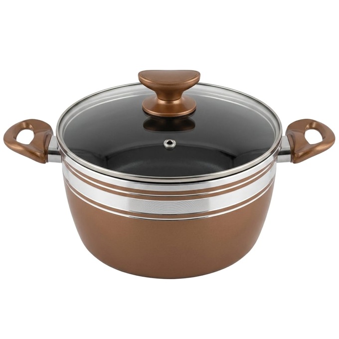 Chef Tested 8-Piece Ceramic Banded Cookware Set by Wards, Bronze, large