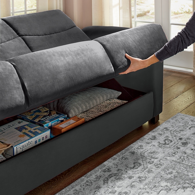 Super Plush Convertible Sofa Bed with Storage, , large
