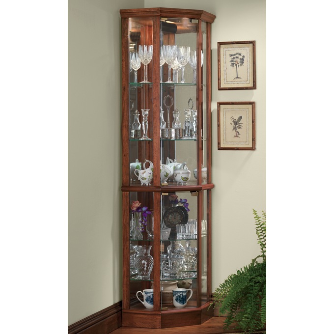 Tessa Lighted Corner Curio, , large