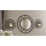 Round Gem Mirror &amp; 2 Round Gem Mirrored Sconces - Buy All and Save, , large