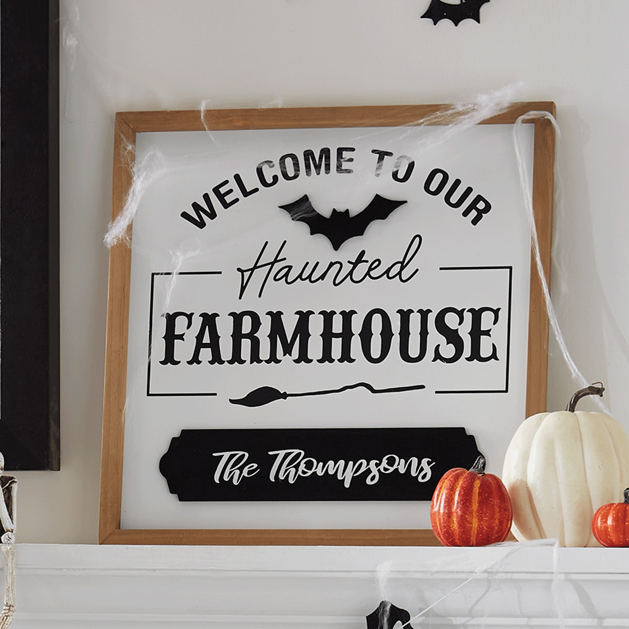 Personalized Our Haunted Farmhouse Welcome Sign, , large