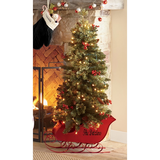 4-Foot Christmas Tree in Red Sled, , large