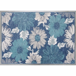 Indoor/Outdoor Reversible Floral Rug, , large
