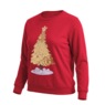 Flip Sequin Christmas Tree Crewneck Sweatshirt with Reversible Sequins, Red, large