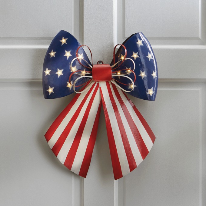 Lit Red, White and Blue Metal Swag, , large