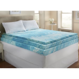Gel-Infused 4" Foam Mattress Topper by Sensorpedic, , large