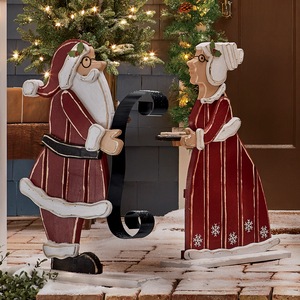 Buy Both Chunky Wood Santa and Mrs. Claus Cutouts and Save, , large