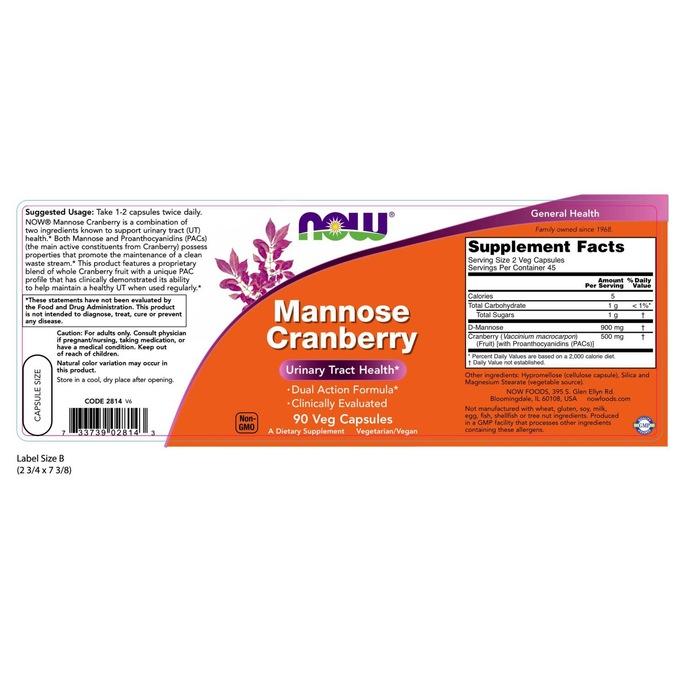Mannose Cranberry Veg Capsules, , large